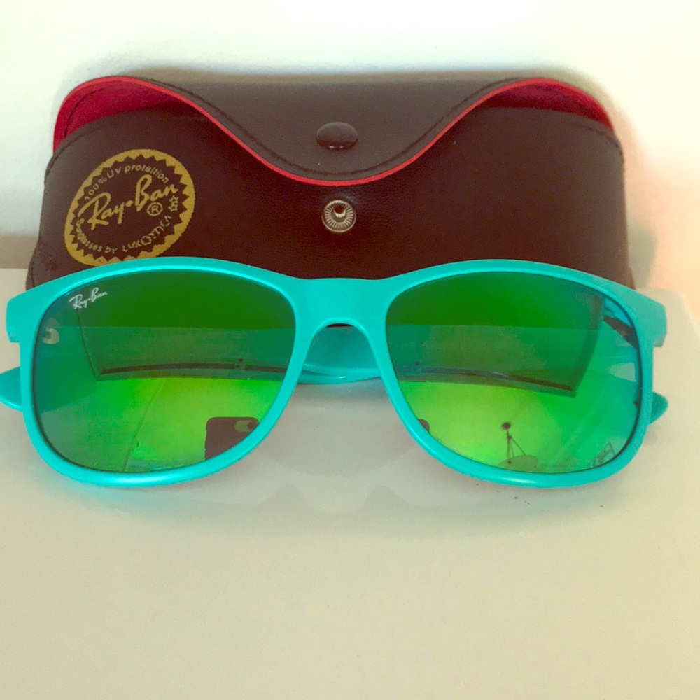 RayBan Andy Green Mirror Turquoise Sunglasses
